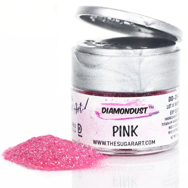 The Sugar Art - DiamonDust - Edible Glitter For Decorating Cakes, Cupcakes & More - Kosher, Food-Grade Coloring - Pink - 3 grams - ViaCheff.com